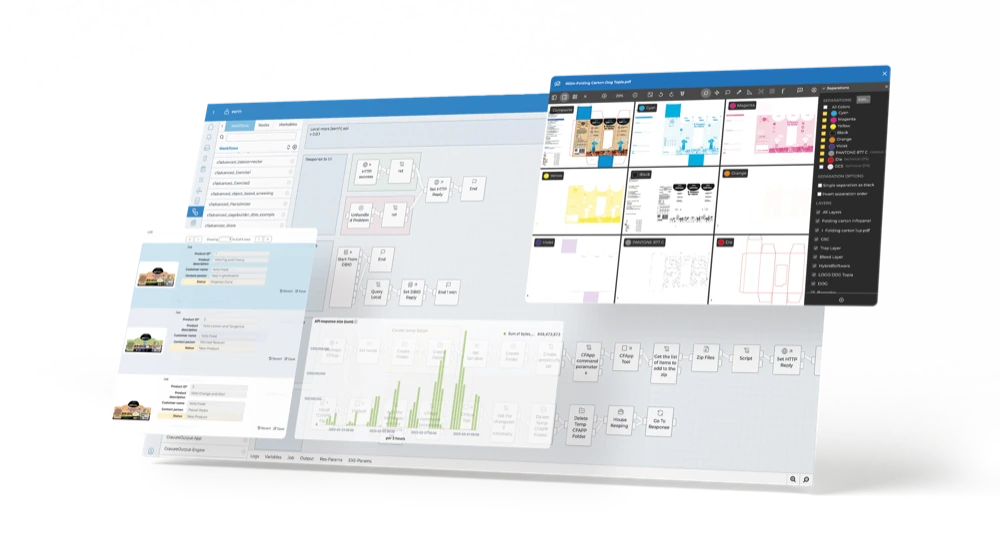 Hybrid Software CloudFlow iş akışı arayüzü